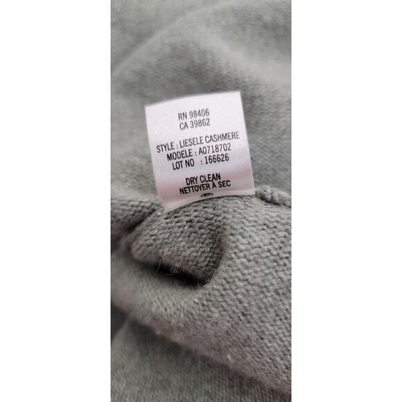 Theory Cashmere Pullover Knit Poncho Sweater Sz Medium Turtleneck Green - Picture 11 of 11